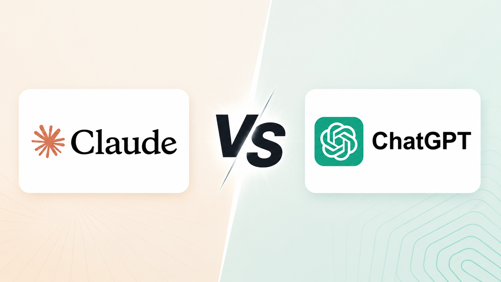 A generated split image comparing Claude and ChatGPT logos with a versus marker between them