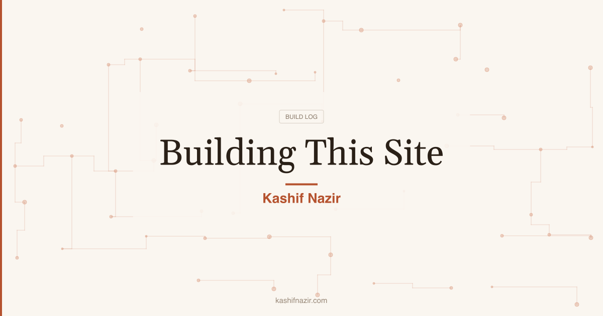 Building This Site social artwork with circuit traces around the title